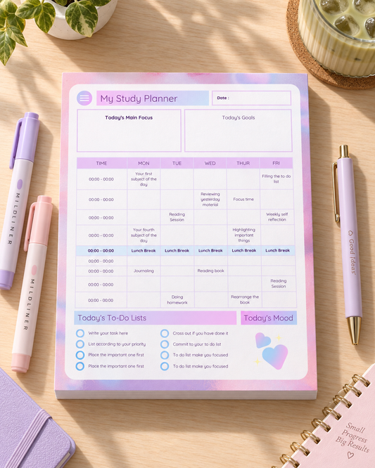 Pastel Dream "My Study Planner" Daily Desk Notepad