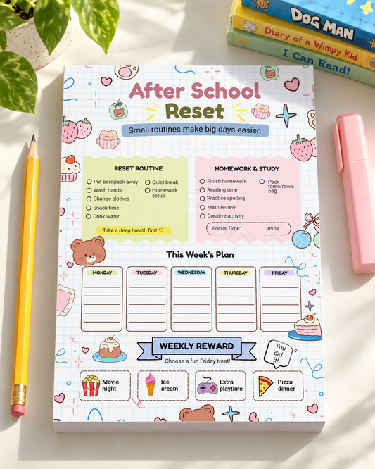 After School Reset Routine Planner Notepad